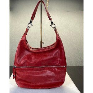 Vintage HOBO INTERNATIONAL Red Leather Slouchy Shoulder Bag